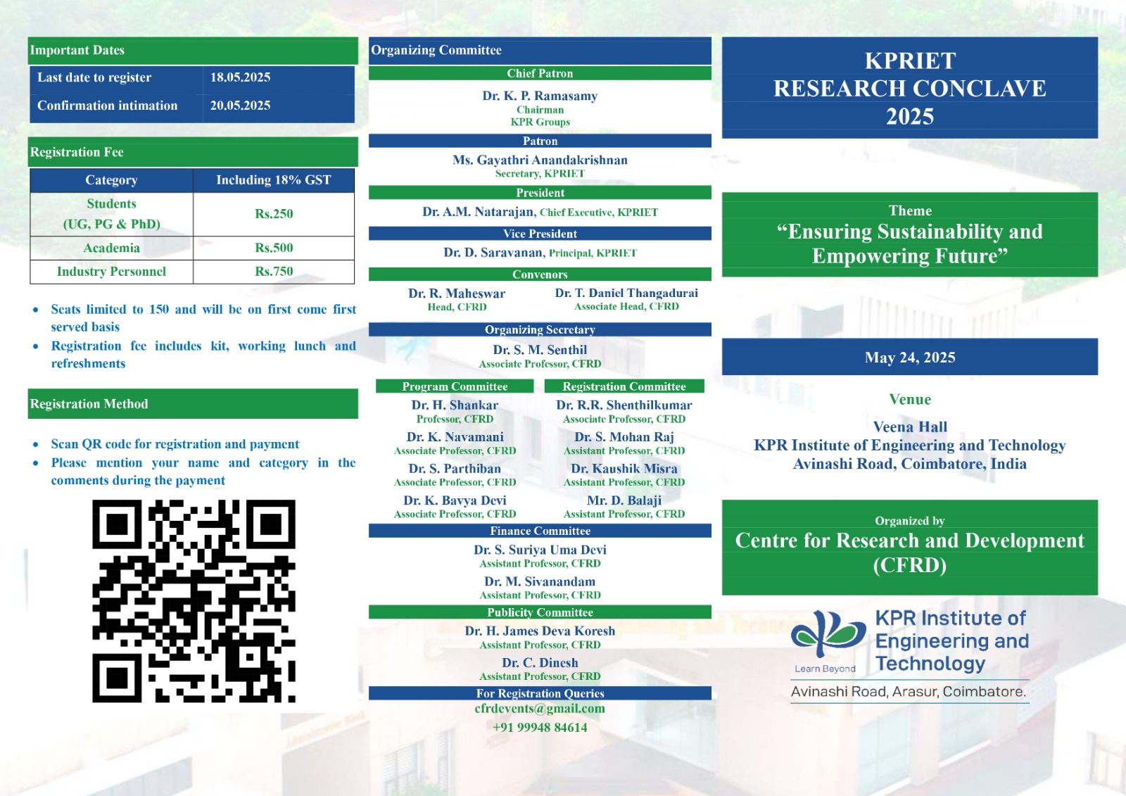 KPRIET RESEARCH CONCLAVE 2025 - Ensuring Sustainability and Empowering Future 2025